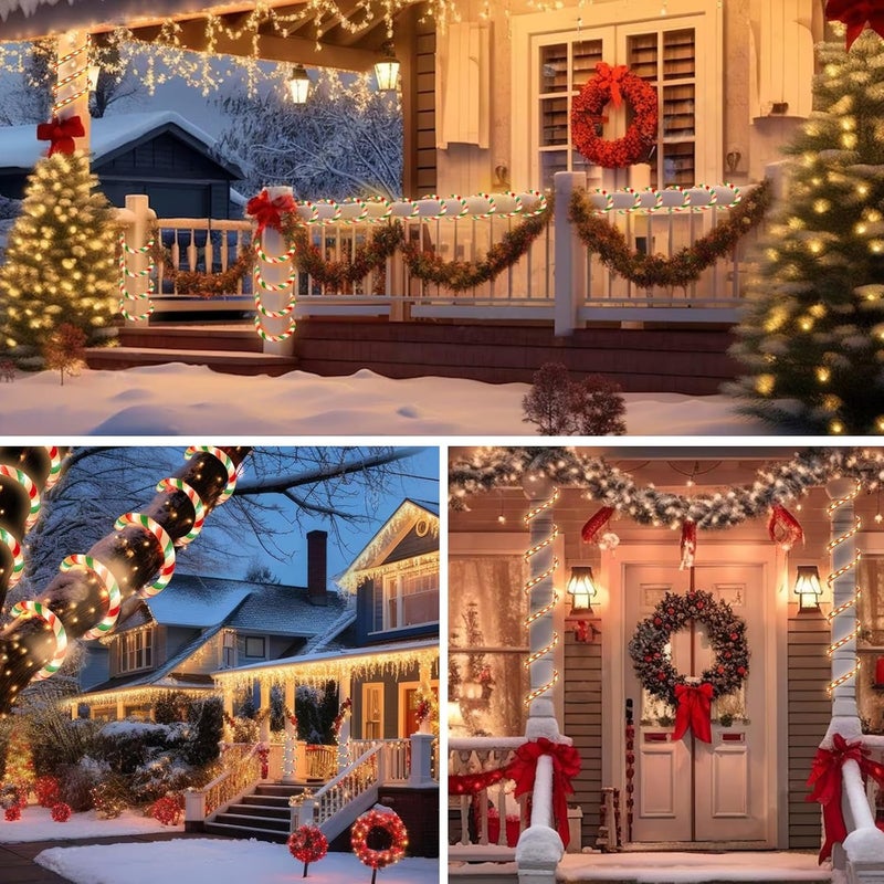 Vigdur Christmas Candy Cane Lights - 33FT LED Candy Cane Rope Lights Outdoor Waterproof Decorative Christmas Lights for Holiday Party Home Patio Indoor Xmas Decorations(360 LEDs) - Image 4
